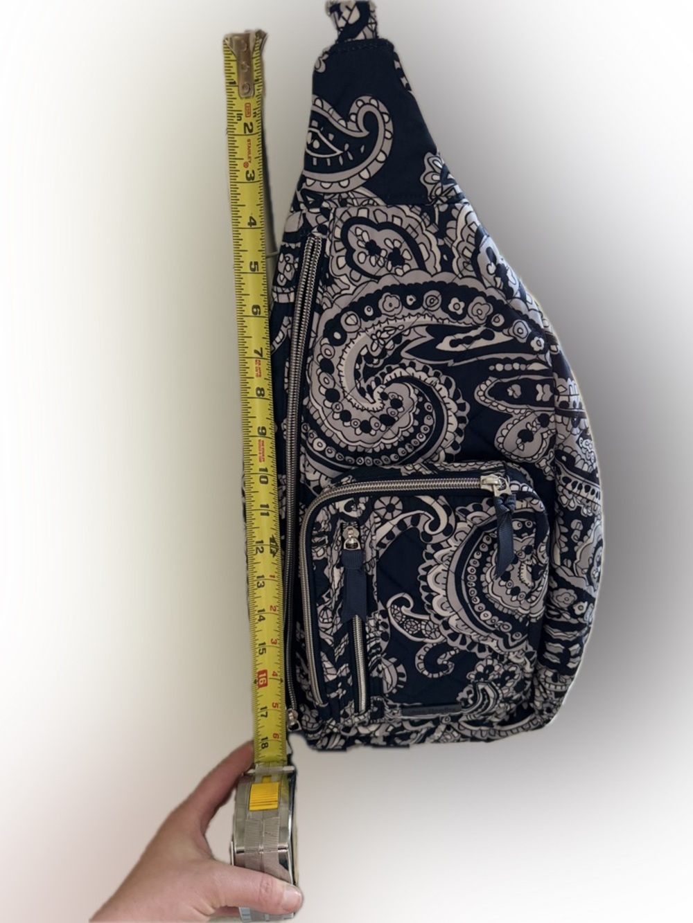 Vera Bradley Navy and Cream Paisley Crossbody Sling